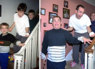 Trois frères recréent des photos hilarantes d'enfance pour un calendrier de Noël pour leur maman. │ MiniBuzz