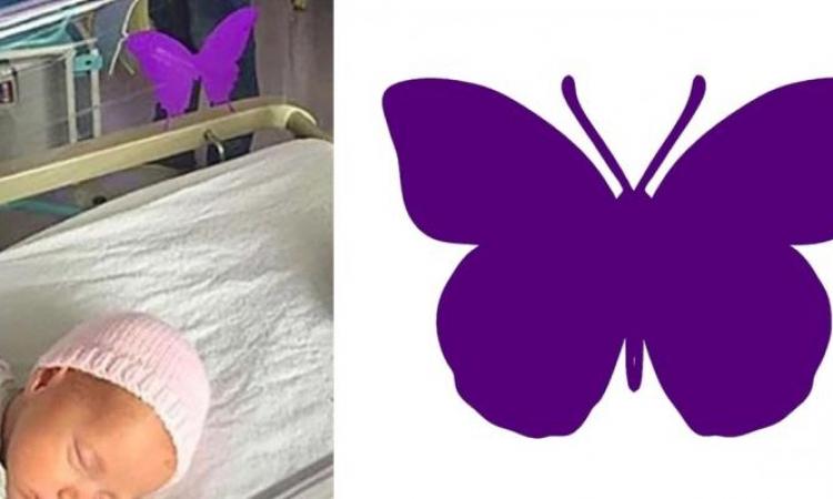 Si vous voyez un autocollant de papillon violet près d’un bébé, soyez très prudents!